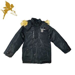 NWT DIESEL Kid's Winter Parka With Fake Fur Hood